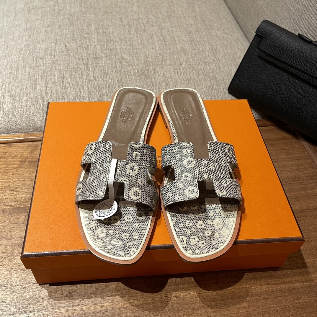 에르메스 오란슬리퍼(도마뱀)